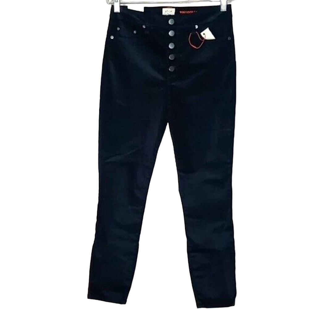 AO.LA by Alice + Olivia Black Velvet High Rise Skinny Pants - 30